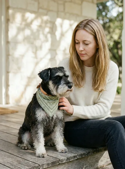 The Sage Geometric Bandana folded flat: sage washed cotton with a geometric block print.